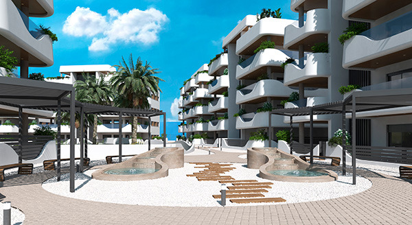 Residencial Aurum - Exterior Entrada Pérgolas